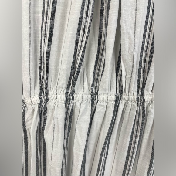 Japna White Button Up Striped Tie Waist Shirt Dress with Pockets L Women’s EUC - Picture 4 of 11